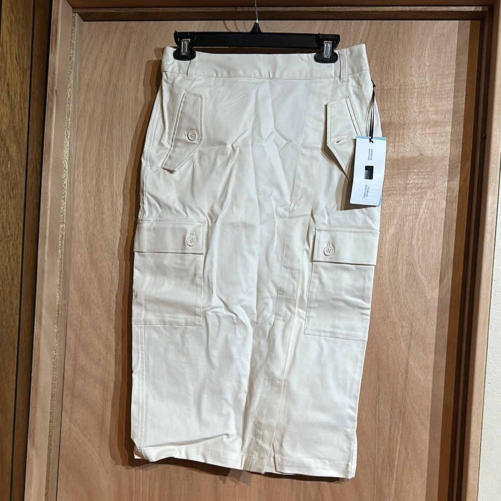 Future collective Cream Cargo Midi Skirt 4